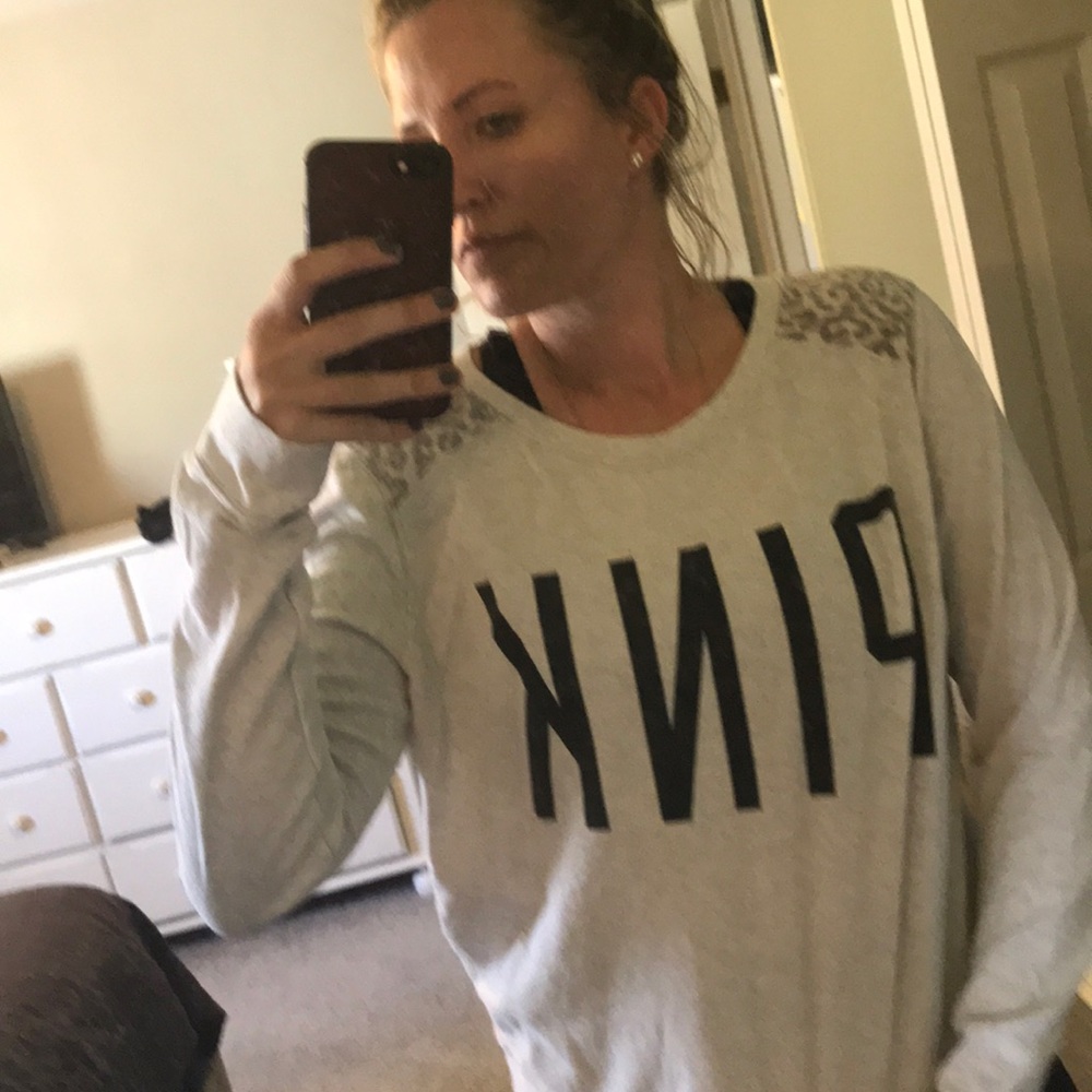 VS Pink crew neck sweater